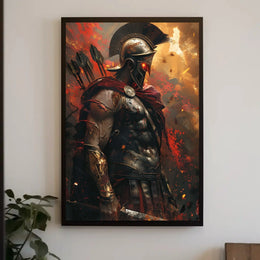 Heroic Warrior in Battle: Artistic, Mythological Poster PosterGoat
