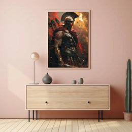 Heroic Warrior in Battle: Artistic, Mythological Poster PosterGoat