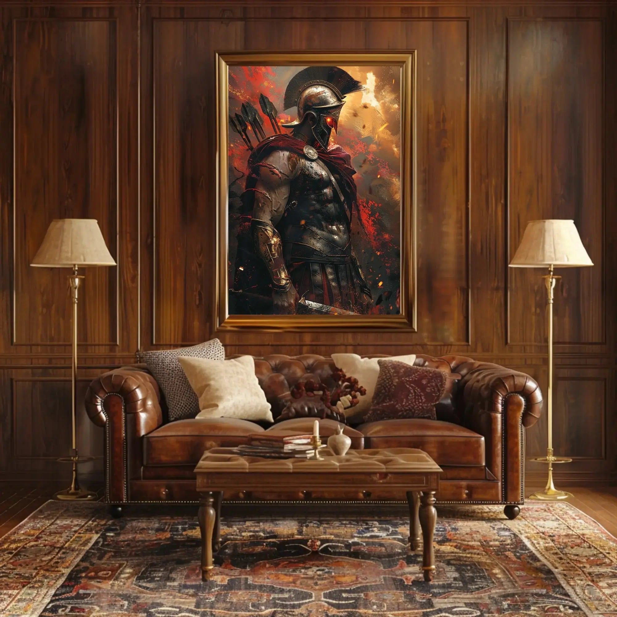 Heroic Warrior in Battle: Artistic, Mythological Poster PosterGoat