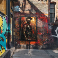 Heroic Warrior in Battle: Artistic, Mythological Poster PosterGoat