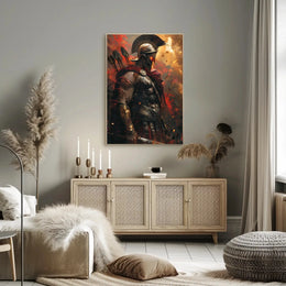Heroic Warrior in Battle: Artistic, Mythological Poster PosterGoat