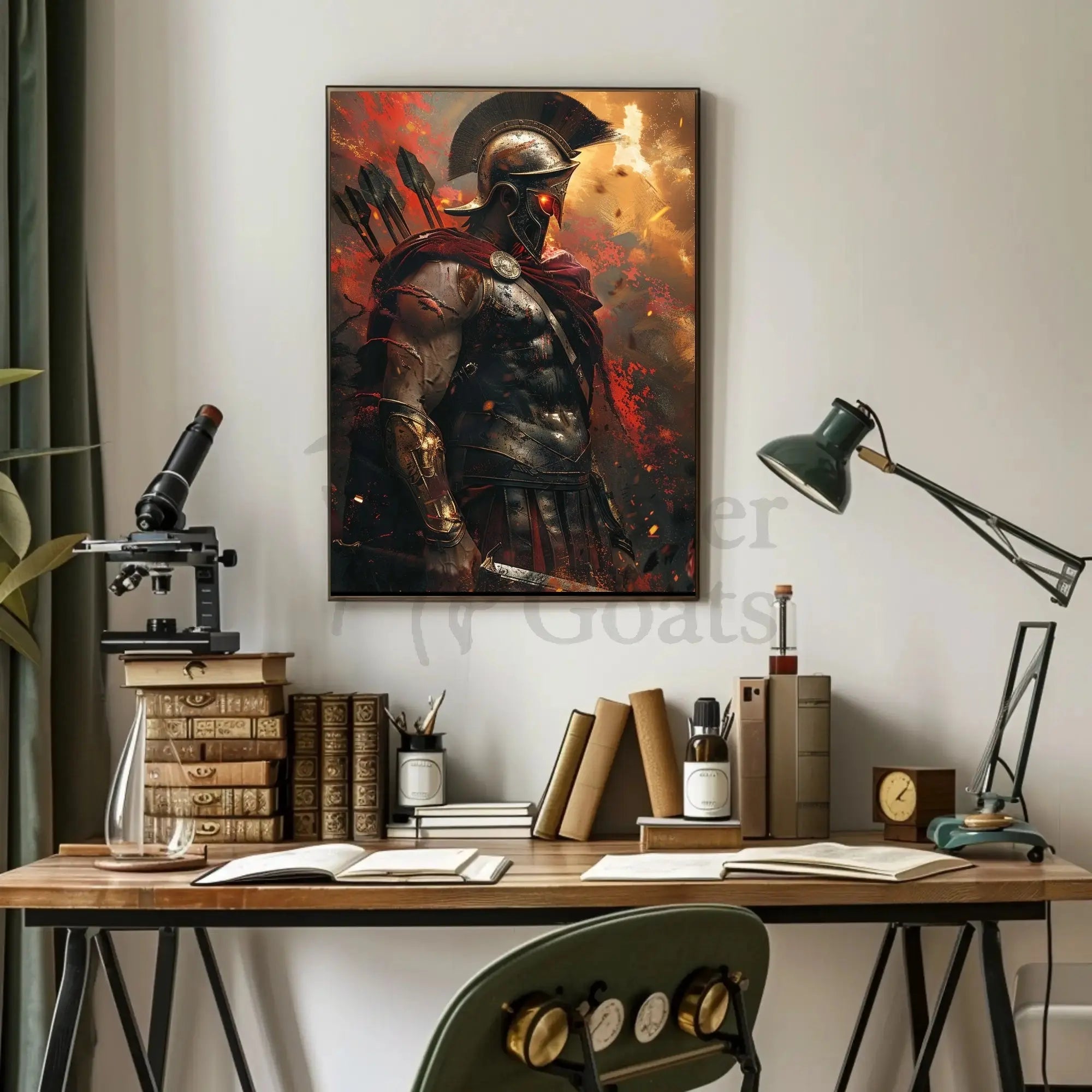 Heroic Warrior in Battle: Artistic, Mythological Poster PosterGoat