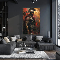 Heroic Warrior in Battle: Artistic, Mythological Poster PosterGoat