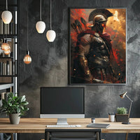 Heroic Warrior in Battle: Artistic, Mythological Poster PosterGoat