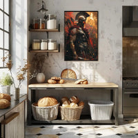 Heroic Warrior in Battle: Artistic, Mythological Poster PosterGoat