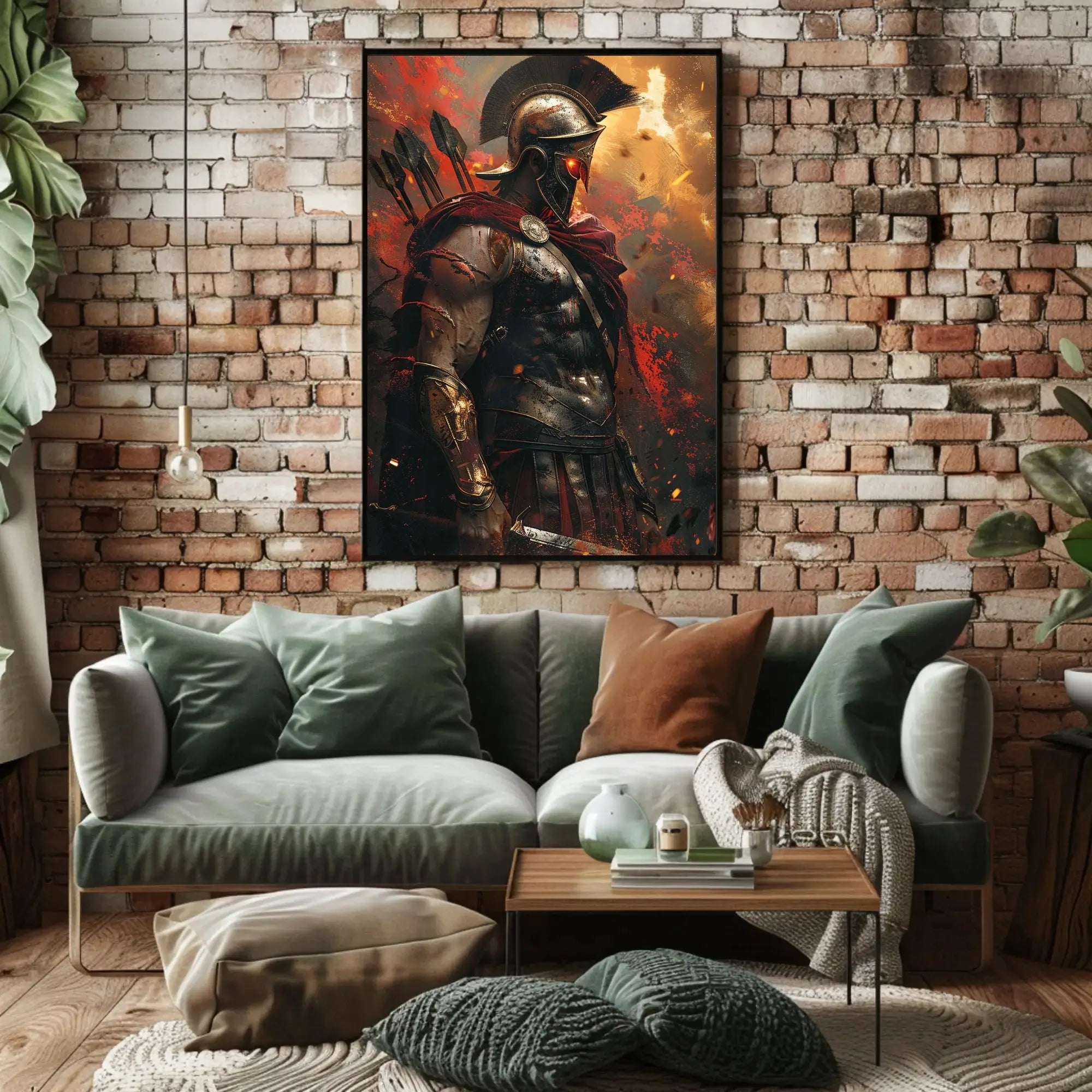 Heroic Warrior in Battle: Artistic, Mythological Poster PosterGoat