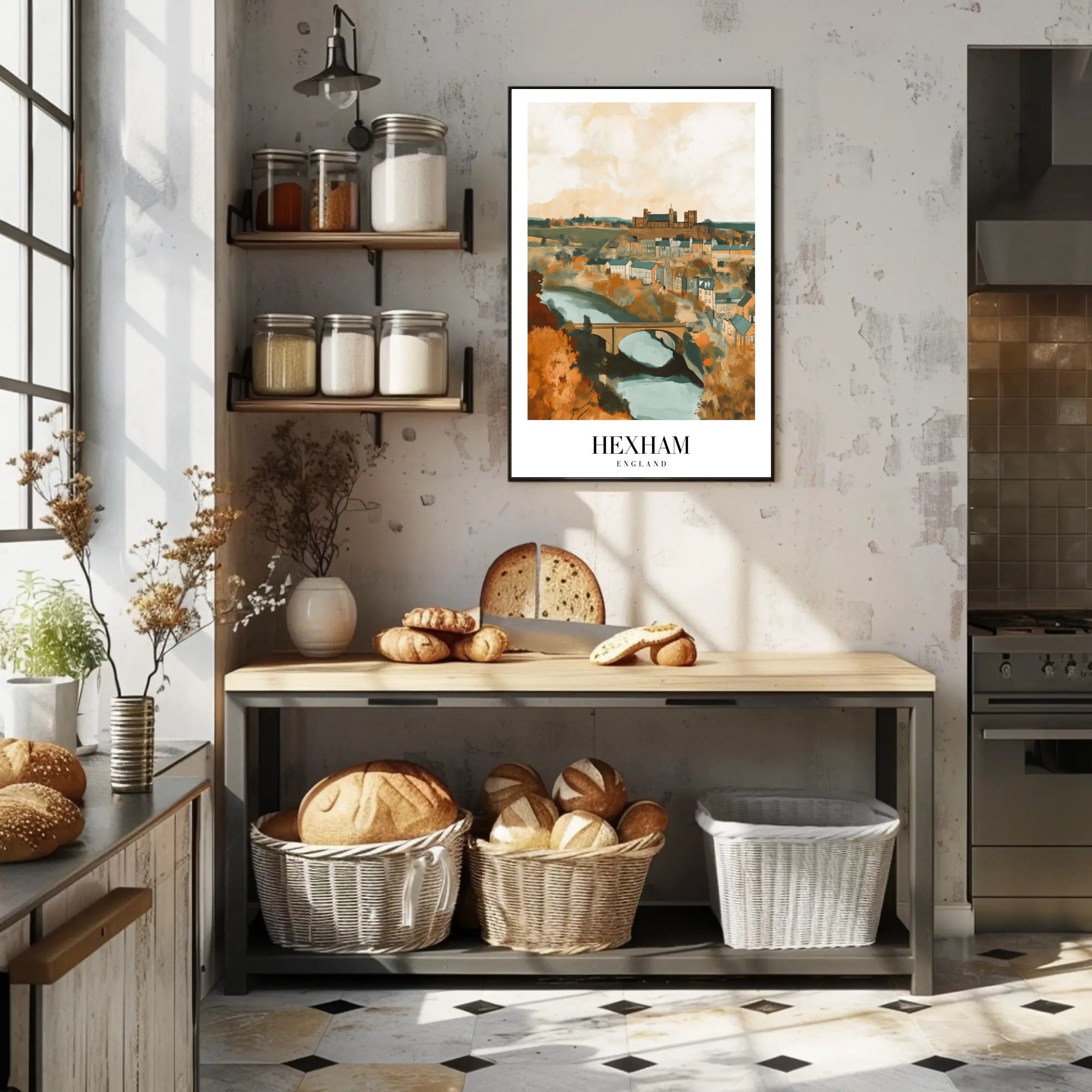 Hexham Scenic View Vintage Travel Poster PosterGoat