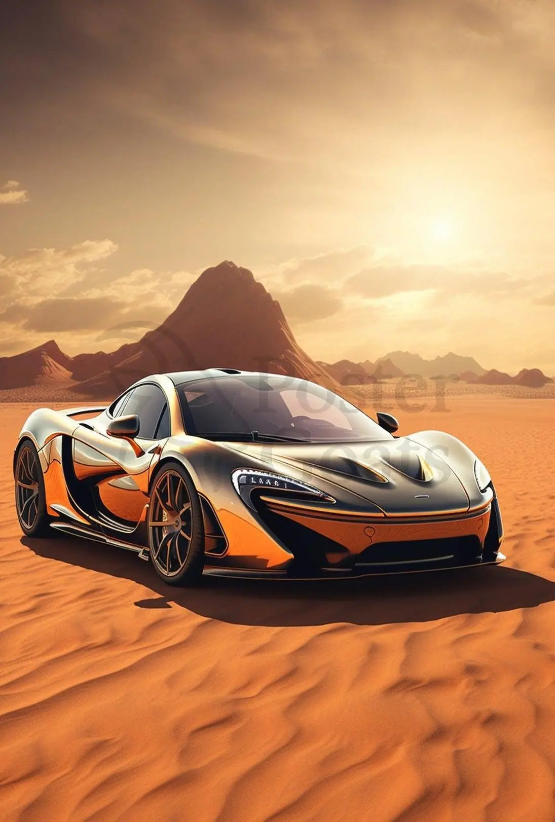 High-Performance Desert Escape Sports Poster PosterGoat
