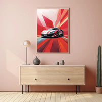 High-Performance Sports Car Abstract, Artistic Poster PosterGoat