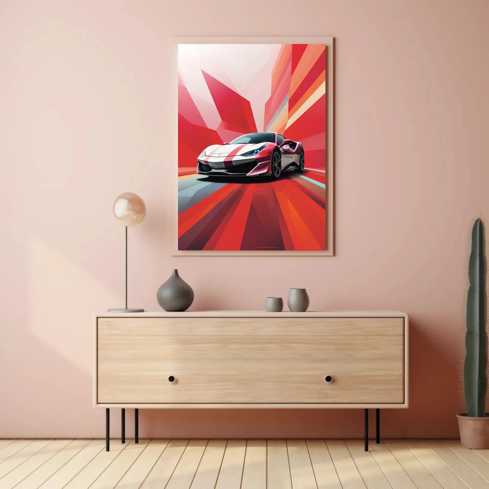 High-Performance Sports Car Abstract, Artistic Poster PosterGoat