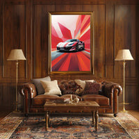 High-Performance Sports Car Abstract, Artistic Poster PosterGoat
