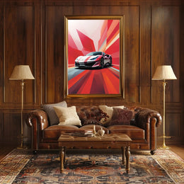 High-Performance Sports Car Abstract, Artistic Poster PosterGoat