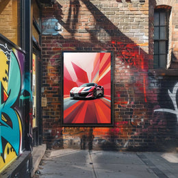 High-Performance Sports Car Abstract, Artistic Poster PosterGoat
