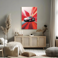 High-Performance Sports Car Abstract, Artistic Poster PosterGoat