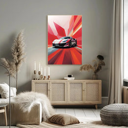 High-Performance Sports Car Abstract, Artistic Poster PosterGoat