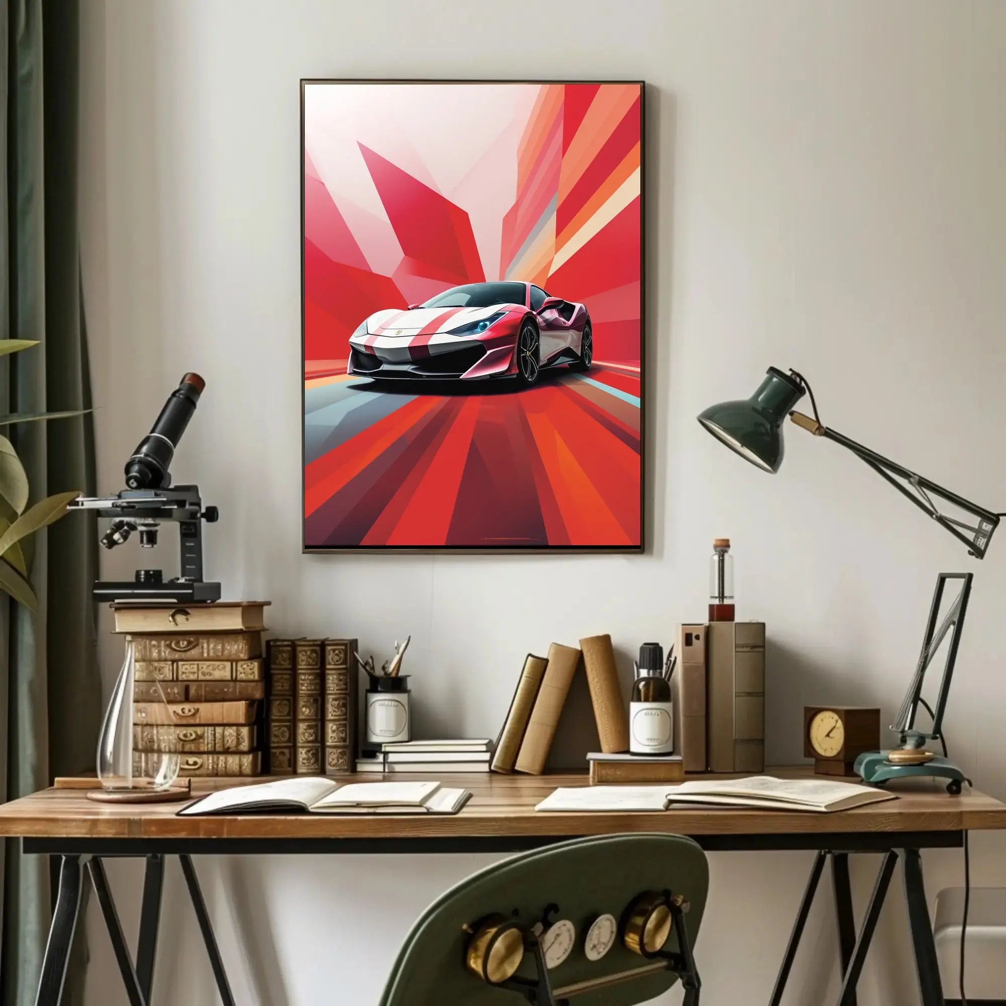 High-Performance Sports Car Abstract, Artistic Poster PosterGoat