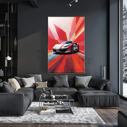 High-Performance Sports Car Abstract, Artistic Poster PosterGoat