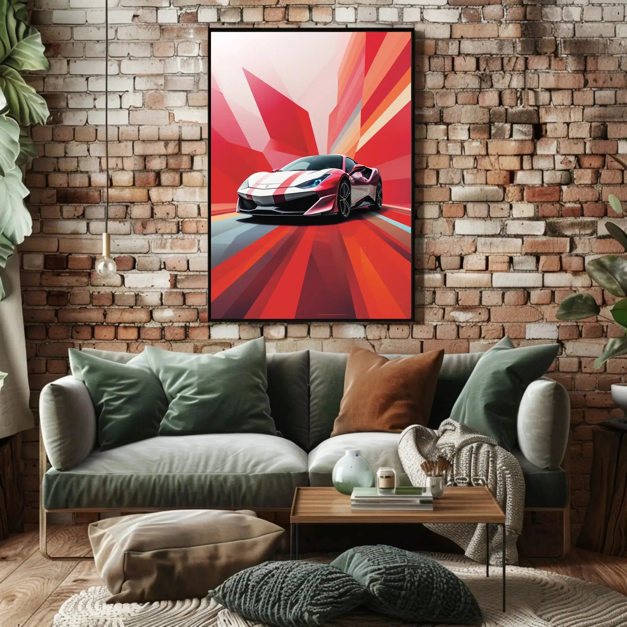 High-Performance Sports Car Abstract, Artistic Poster PosterGoat