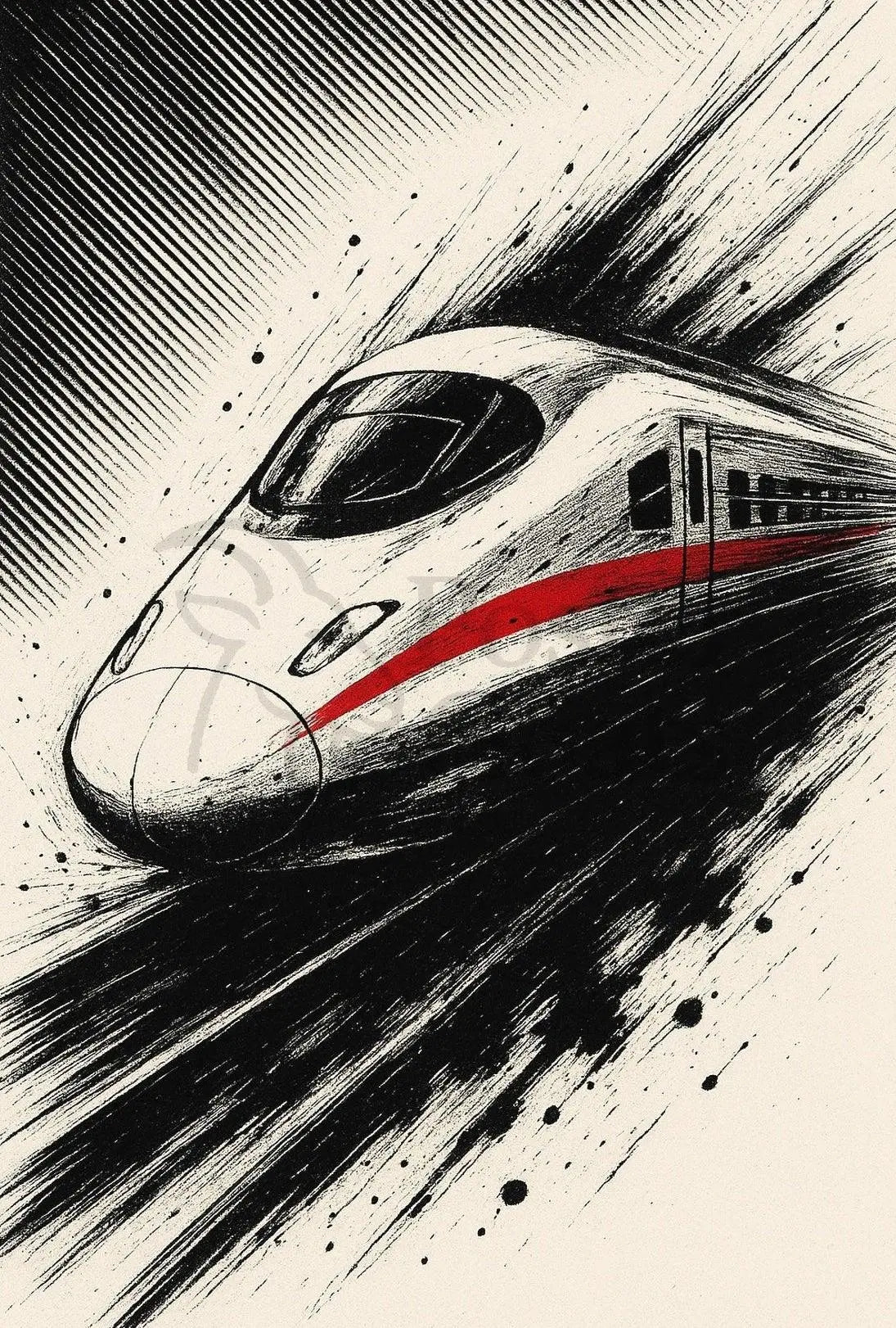 High-Speed Modern Train Futuristic Sci-Fi Poster PosterGoat