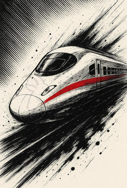High-Speed Modern Train Futuristic Sci-Fi Poster PosterGoat