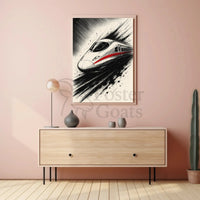 High-Speed Modern Train Futuristic Sci-Fi Poster PosterGoat