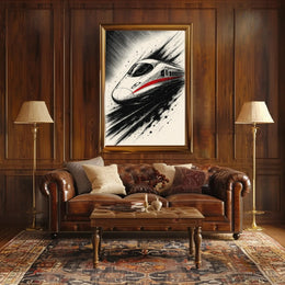 High-Speed Modern Train Futuristic Sci-Fi Poster PosterGoat