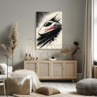 High-Speed Modern Train Futuristic Sci-Fi Poster PosterGoat