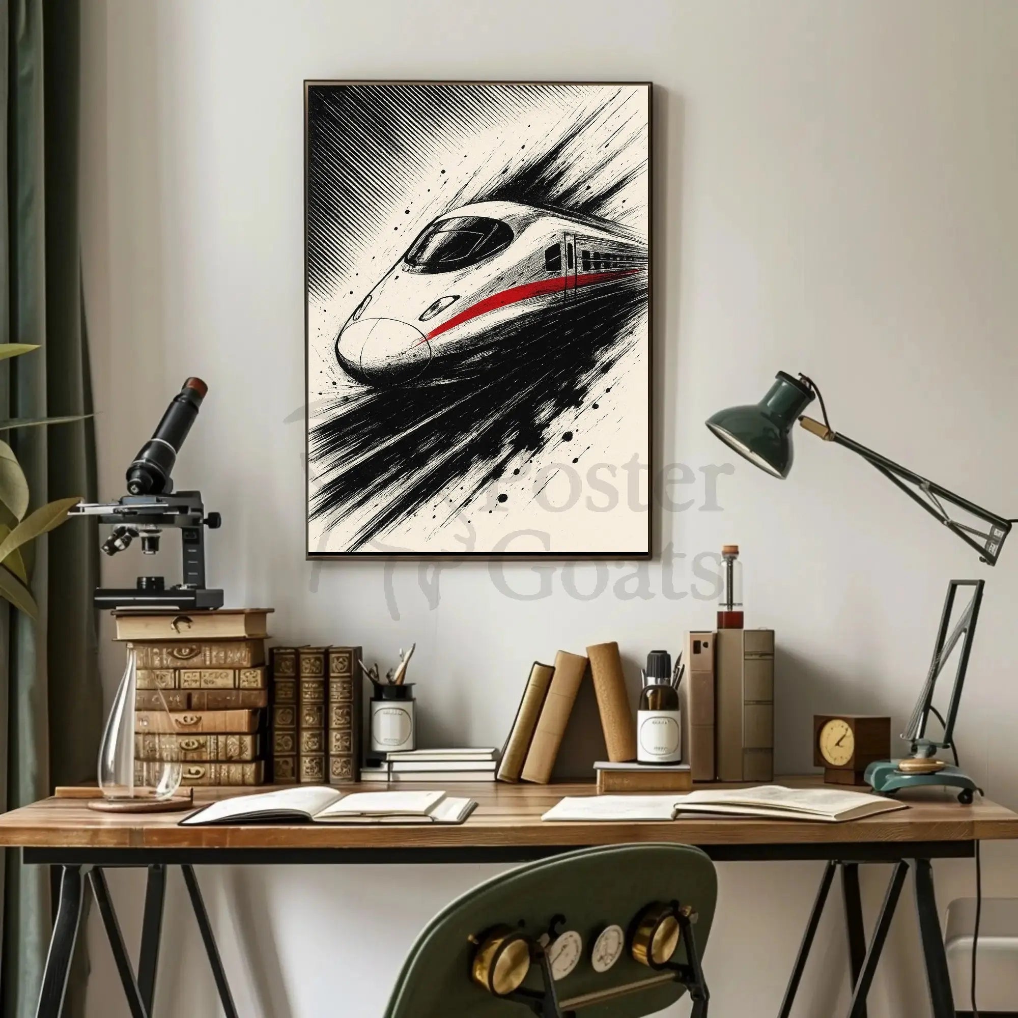 High-Speed Modern Train Futuristic Sci-Fi Poster PosterGoat