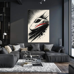 High-Speed Modern Train Futuristic Sci-Fi Poster PosterGoat
