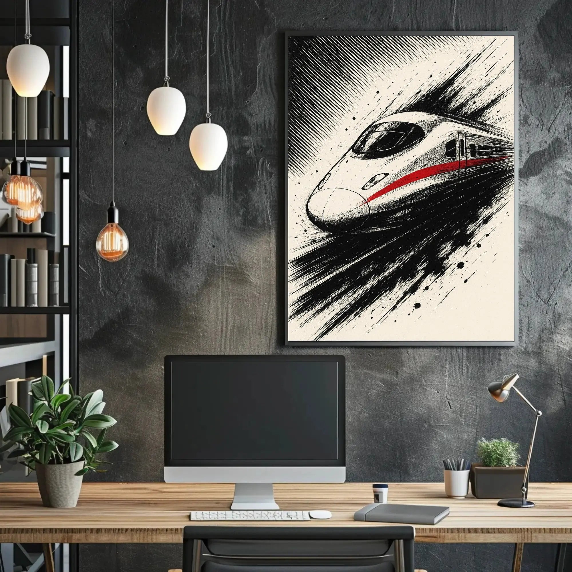 High-Speed Modern Train Futuristic Sci-Fi Poster PosterGoat