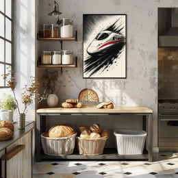 High-Speed Modern Train Futuristic Sci-Fi Poster PosterGoat