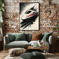 High-Speed Modern Train Futuristic Sci-Fi Poster PosterGoat
