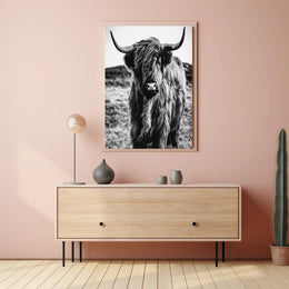 Highland Cow Portrait in Stunning Animal Poster PosterGoat