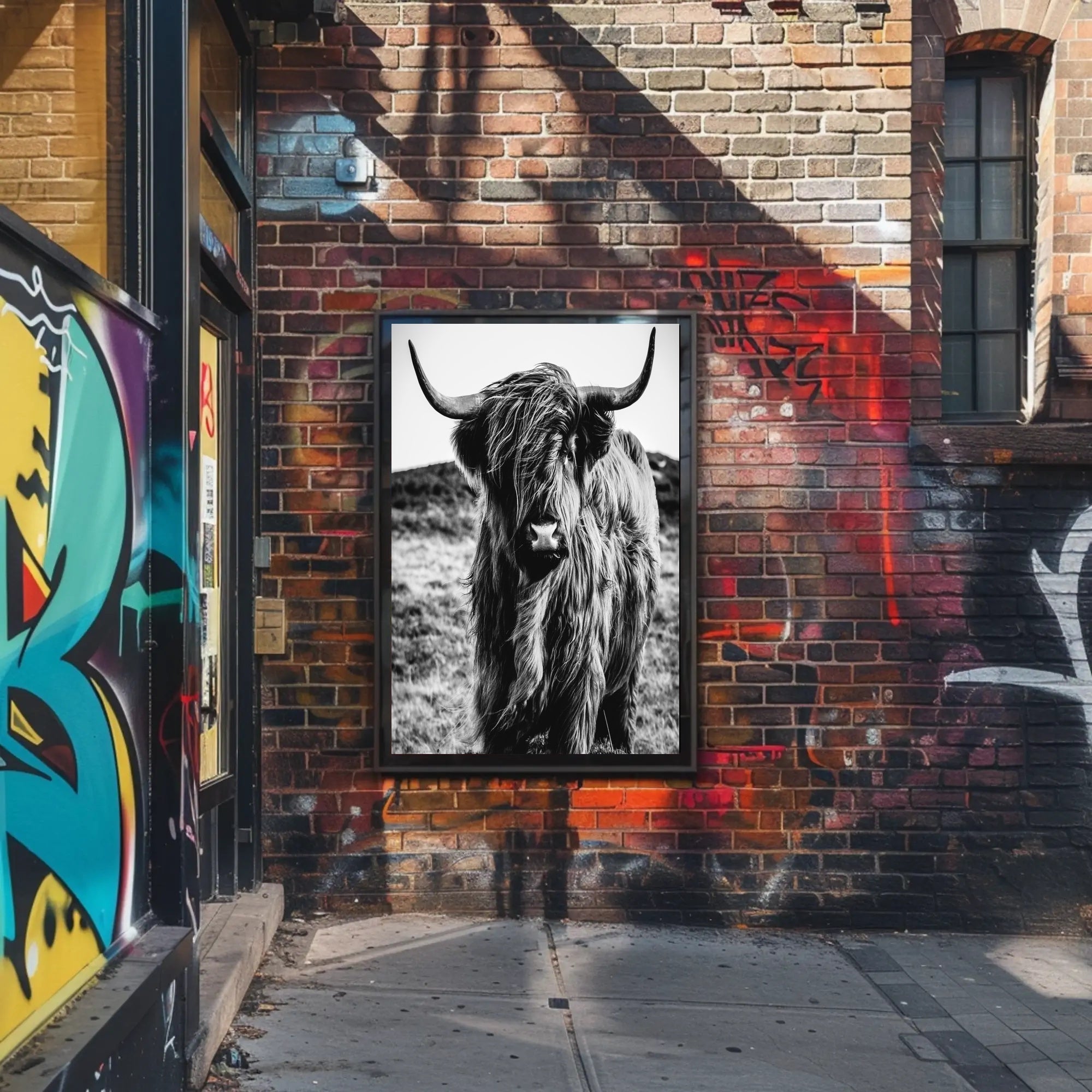 Highland Cow Portrait in Stunning Animal Poster PosterGoat