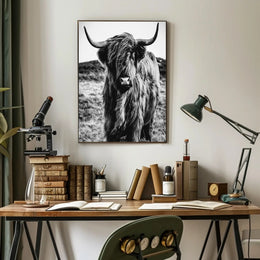 Highland Cow Portrait in Stunning Animal Poster PosterGoat