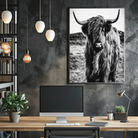 Highland Cow Portrait in Stunning Animal Poster PosterGoat