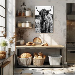 Highland Cow Portrait in Stunning Animal Poster PosterGoat