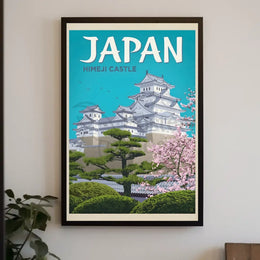 Himeji Castle Vintage Travel Scene Travel Poster PosterGoat