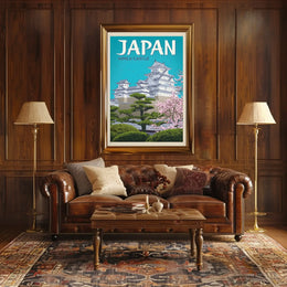 Himeji Castle Vintage Travel Scene Travel Poster PosterGoat