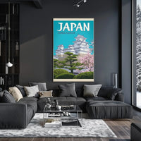 Himeji Castle Vintage Travel Scene Travel Poster PosterGoat
