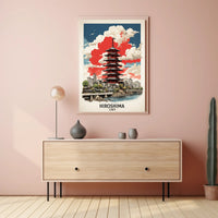 Hiroshima Pagoda in Vibrant Harmony Cultural or Heritage Poster PosterGoat