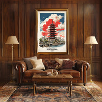 Hiroshima Pagoda in Vibrant Harmony Cultural or Heritage Poster PosterGoat