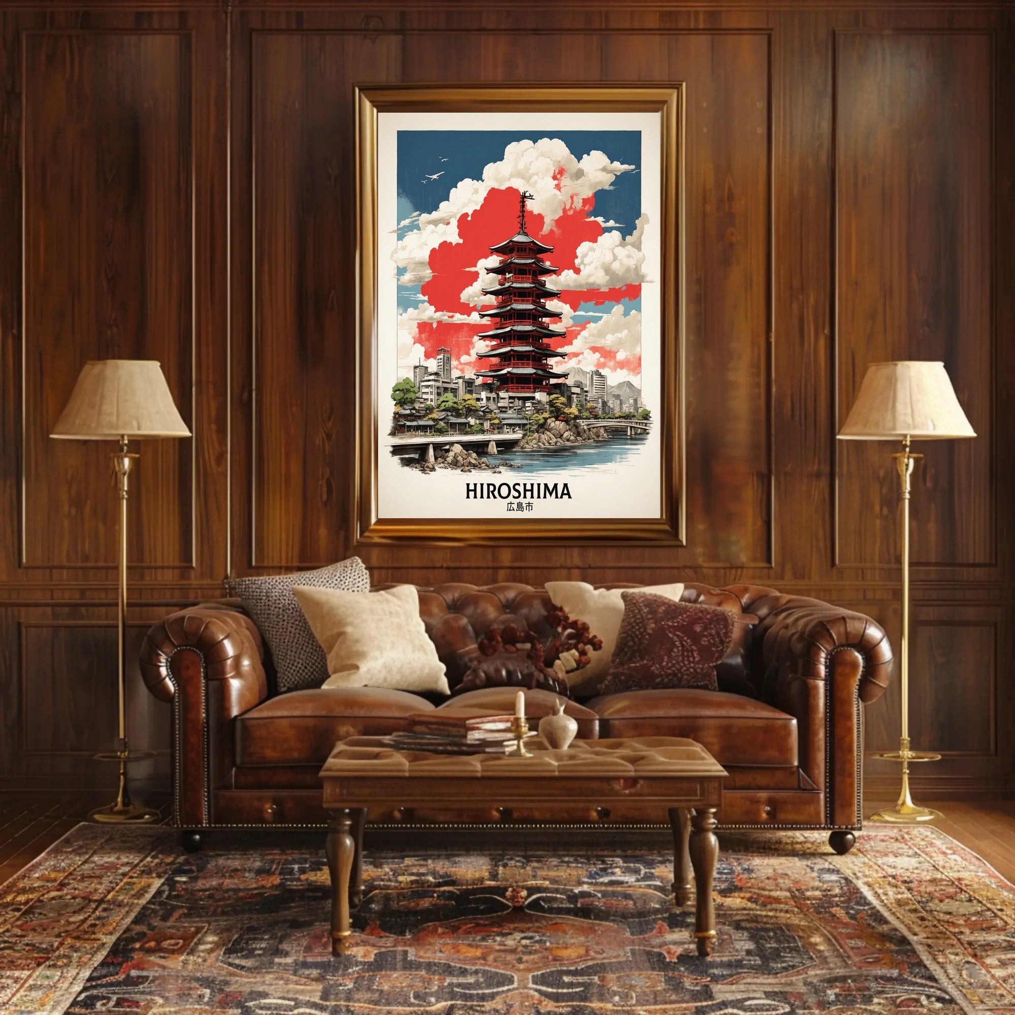 Hiroshima Pagoda in Vibrant Harmony Cultural or Heritage Poster PosterGoat