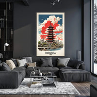 Hiroshima Pagoda in Vibrant Harmony Cultural or Heritage Poster PosterGoat