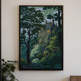 Historic 19th-Century Home in Forest Setting Poster PosterGoat
