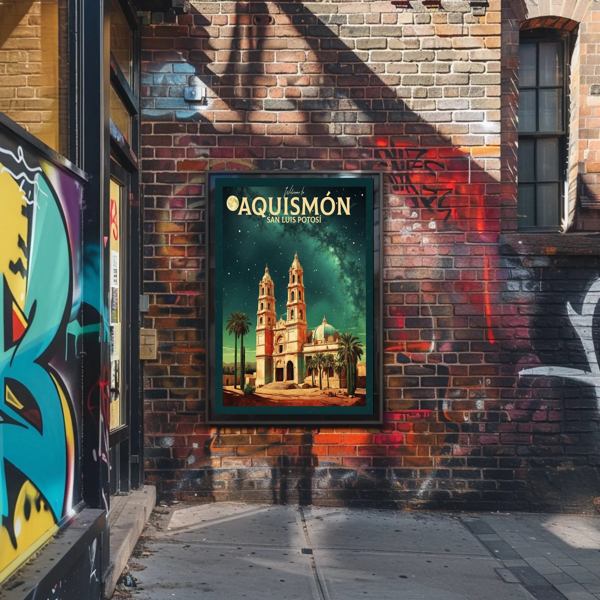Historic Cathedral Under Starry Night in Poster PosterGoat