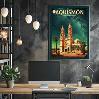 Historic Cathedral Under Starry Night in Poster PosterGoat