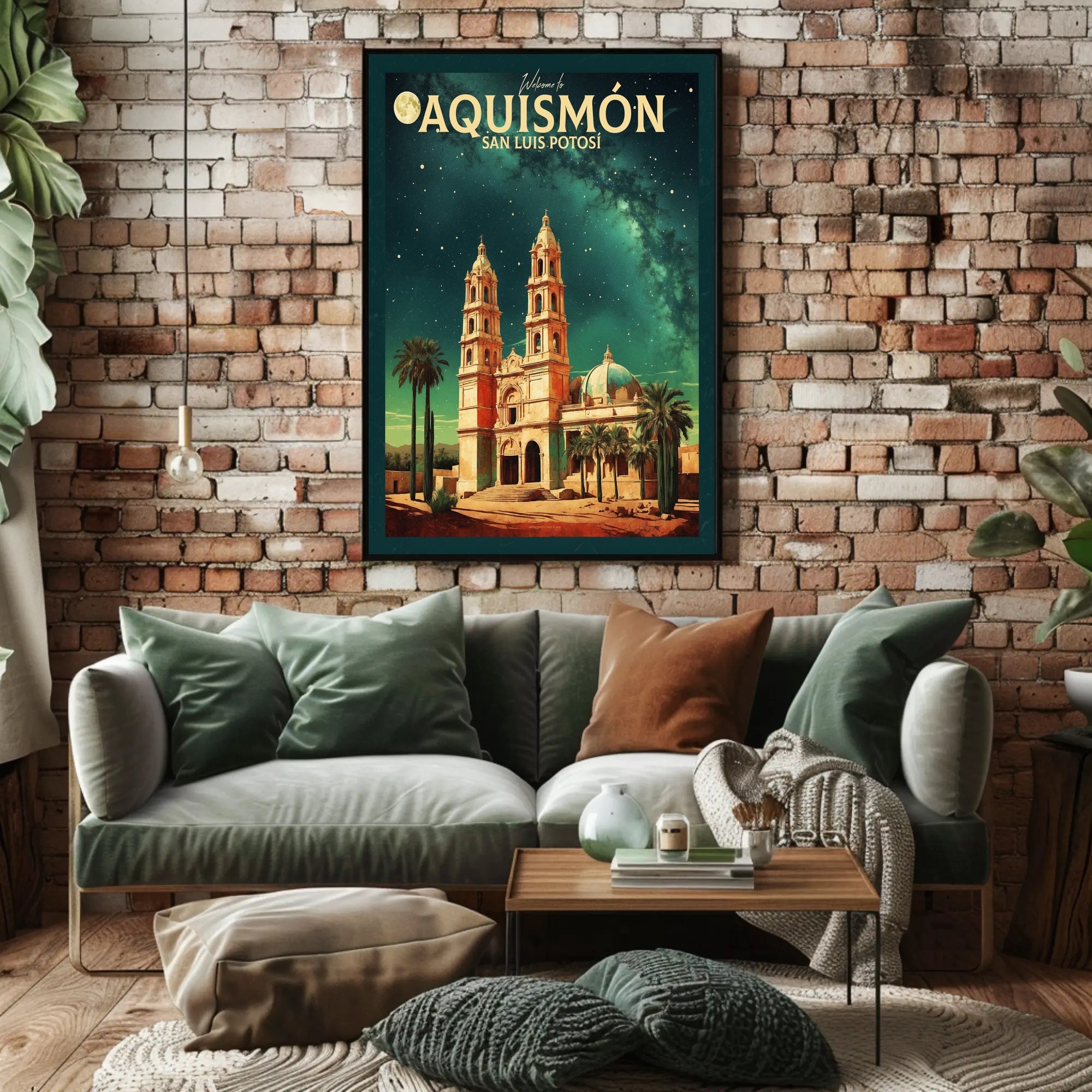 Historic Cathedral Under Starry Night in Poster PosterGoat
