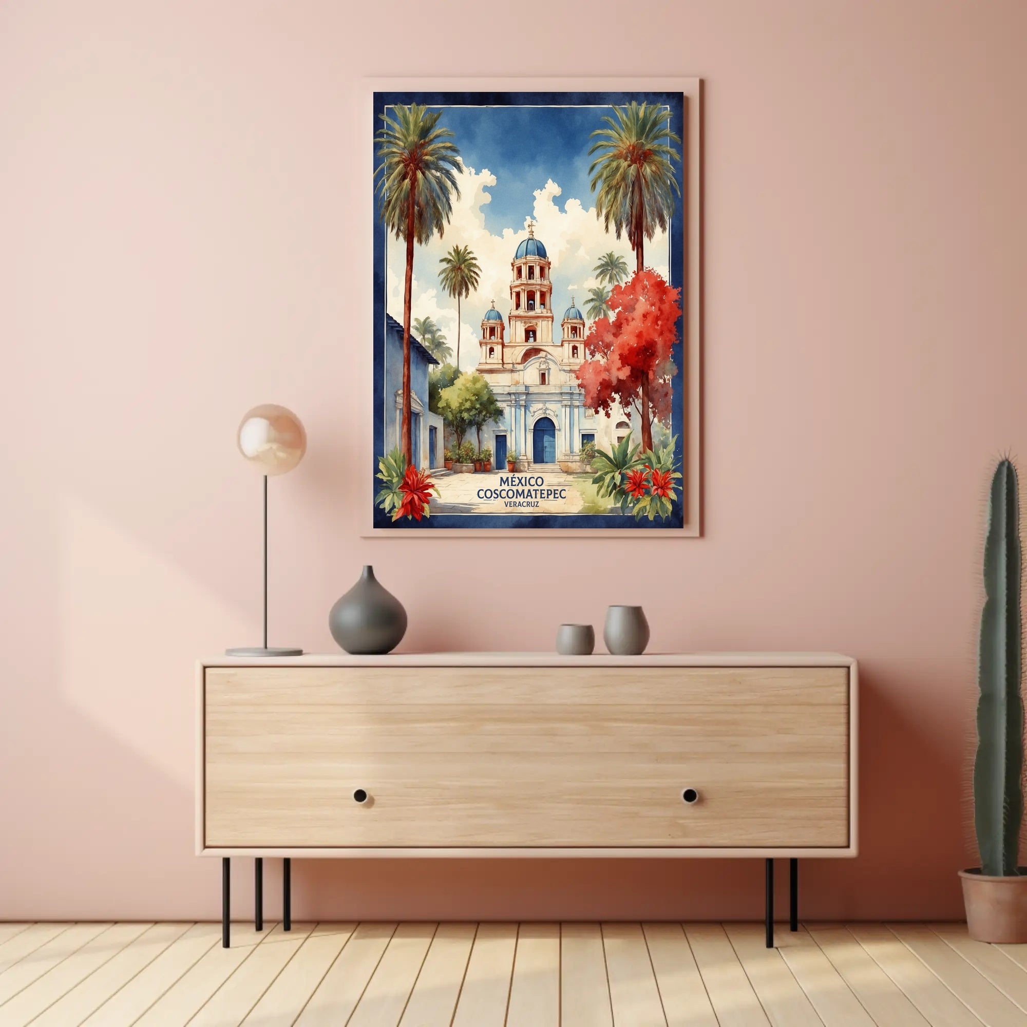 Historic Cathedral in Coscomatepec Mexico Cultural or Heritage Poster PosterGoat