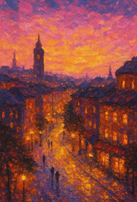 Historic European Cityscape: Impressionist Artistic or Pop Culture Poster PosterGoat